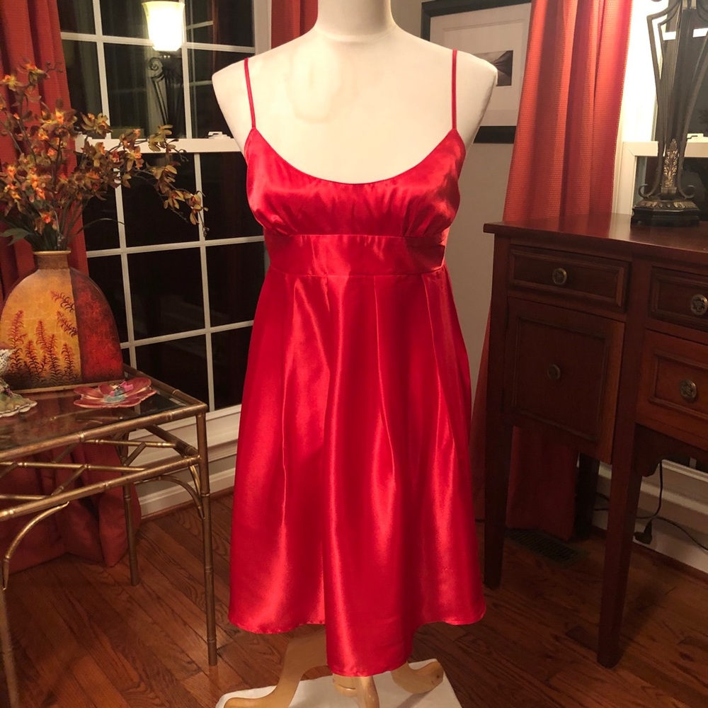 Victoria's Secret Red Satin Chemise Slip